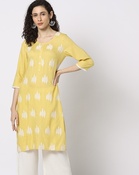 Fusion Embroidered Straight Kurta