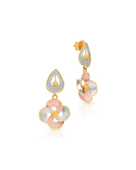 Buy MALABAR GOLD AND DIAMONDS Womens Divine Gold Earrings | Shoppers Stop