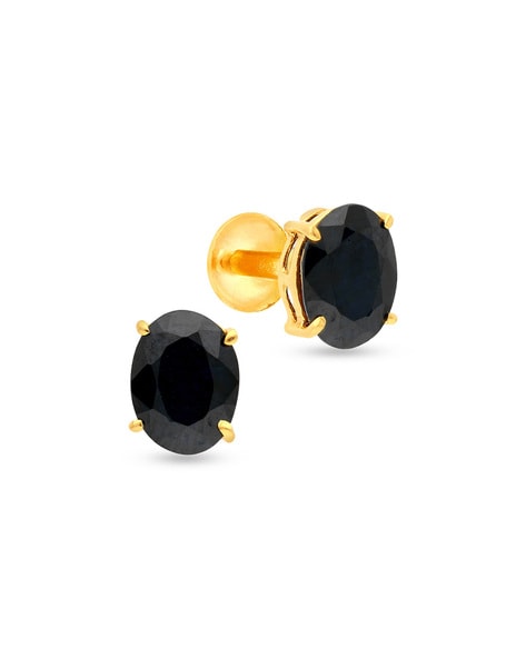 2 1/4Ct Black Diamond Studs 14k Yellow Gold Earrings