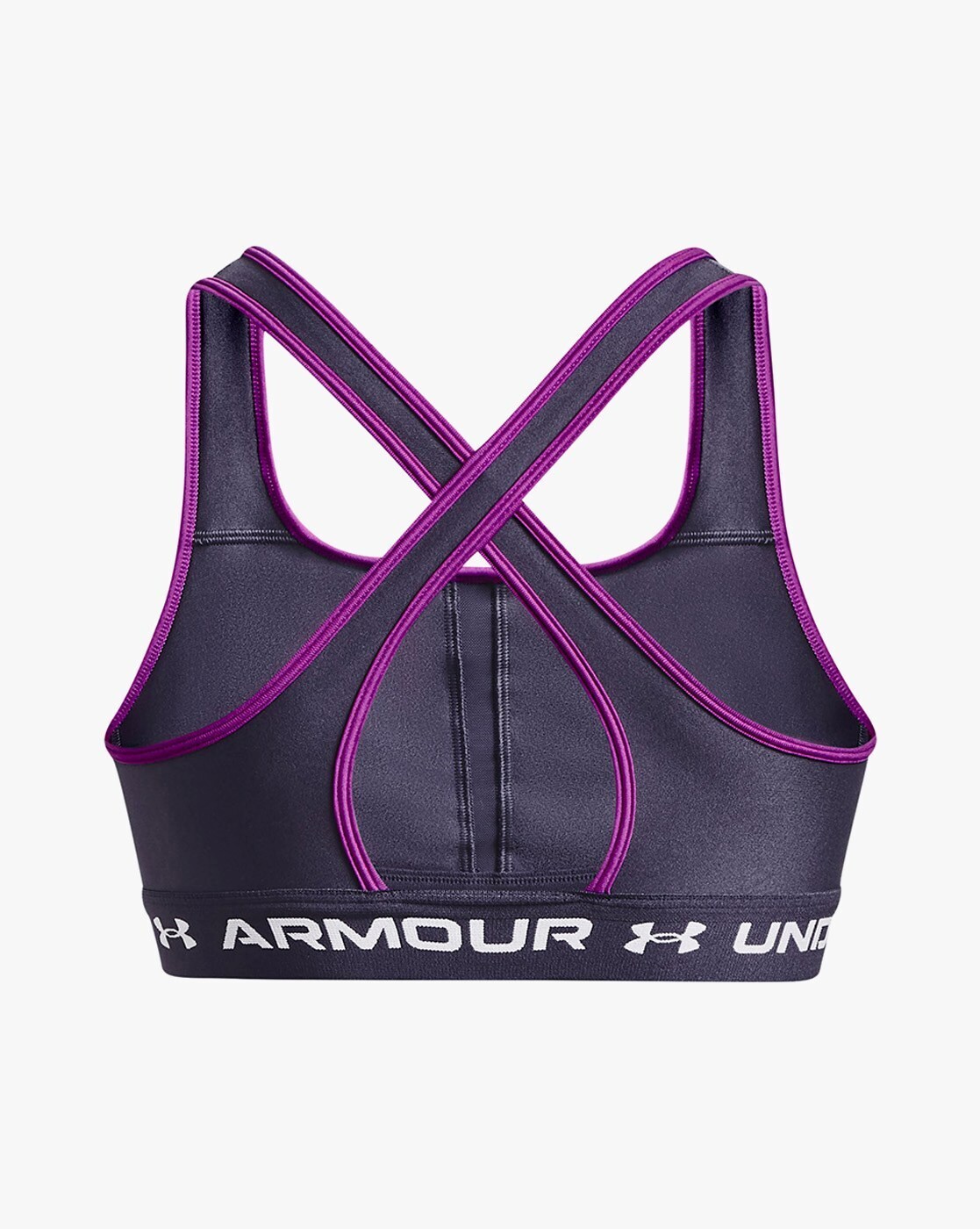Under Armour Womens 1310459 Gray Mid Crossback Heather Pullover Sports Bra  Sz XL