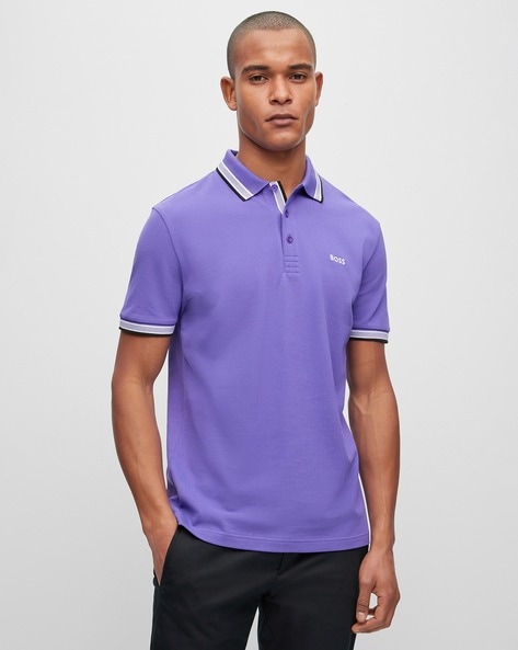 purple color polo t shirt