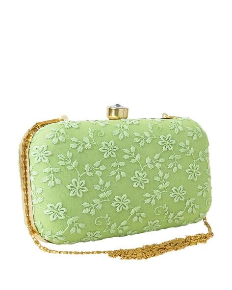 Classic Sinamay Lime Clutch Bag For Weddings