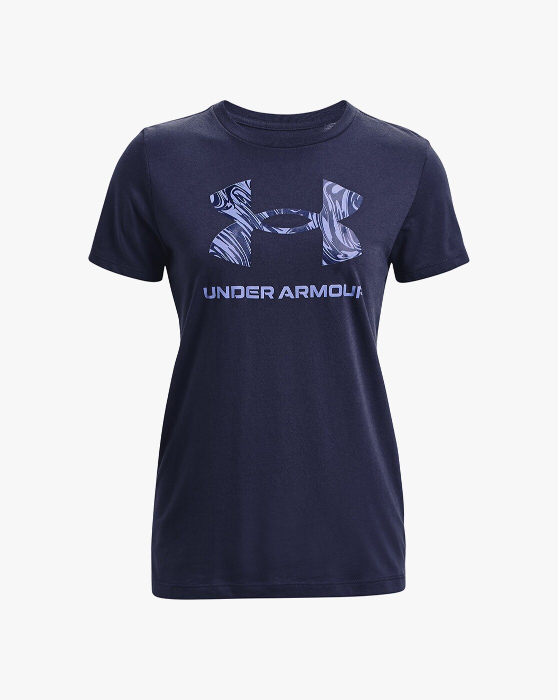 Under Armour T-shirt met logo en print achterop in blauw