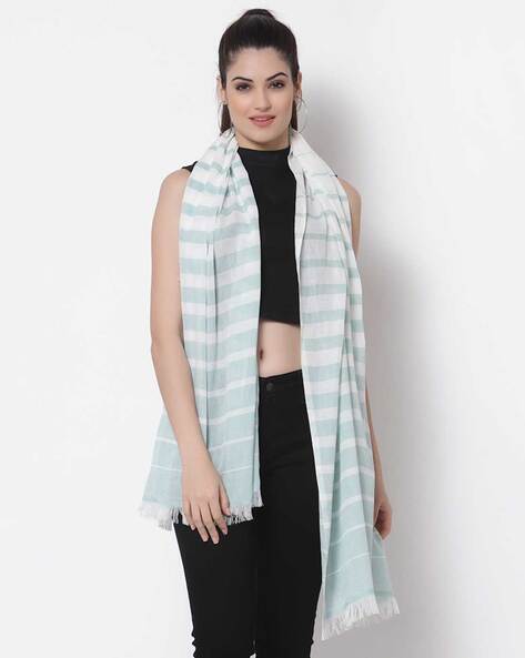 Striped Handwoven Stole with Tassels Price in India