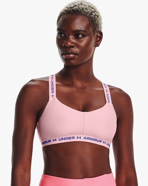UNDER ARMOUR WOMENS MID CROSSBACK SPORTS BRA SIZE LARGE 1360305