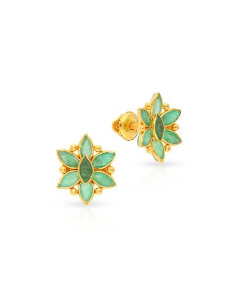 Aide 925 Sterling Silver Green Zirconia Collection Piercing Stud Earrings  For Women Classic Butterfly Cross Crown Flower Studs