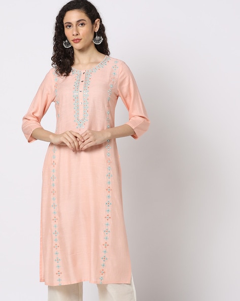 Buy Peach Kurtas for Women by AVAASA MIX N' MATCH Online | Ajio.com