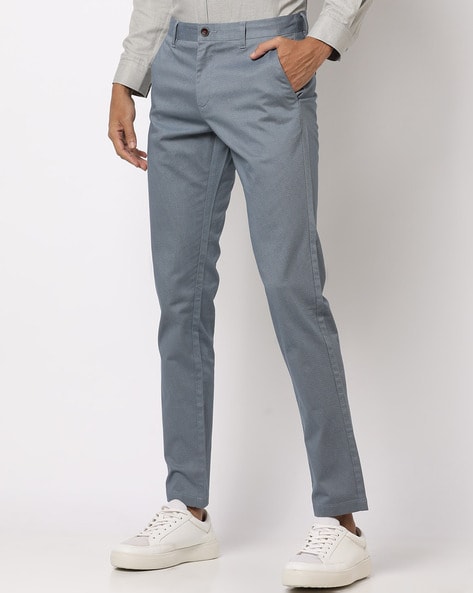 Mens Tapered Trousers Cropped Leg Pants Slim Business Formal Casual Fashion  | eBay