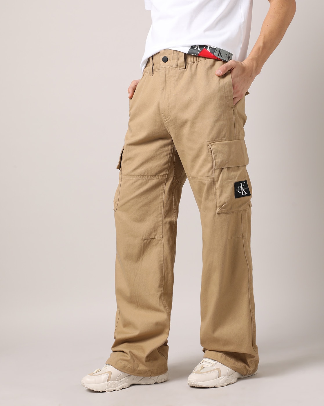 Calvin Klein Jeans Straight Cargo Pant Grey - Mens - Cargo Pants Calvin  Klein Jeans