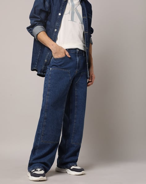 Calvin Klein Jeans Panelled Loose Fit Mid-Rise Jeans