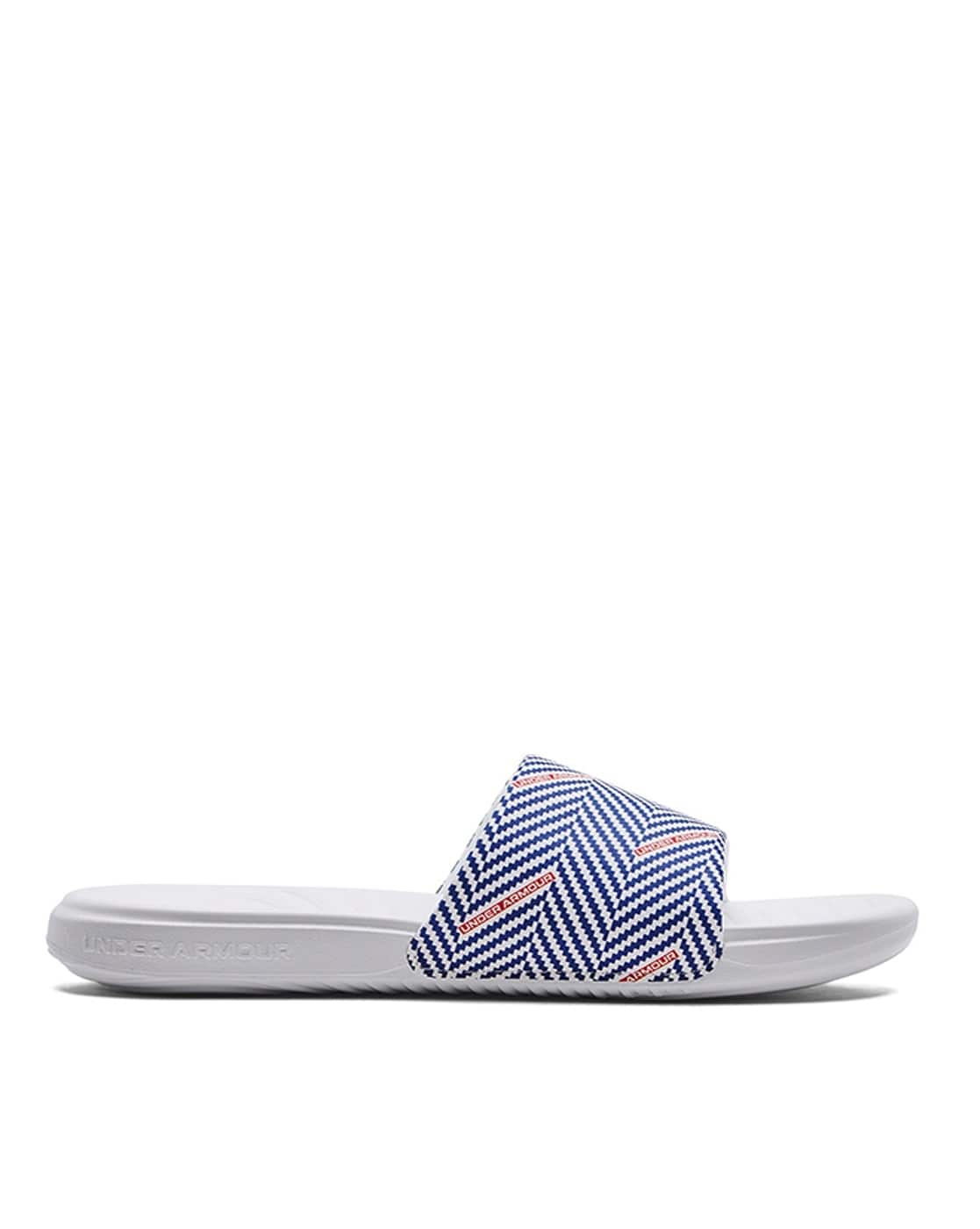 Under armour best sale slides blue