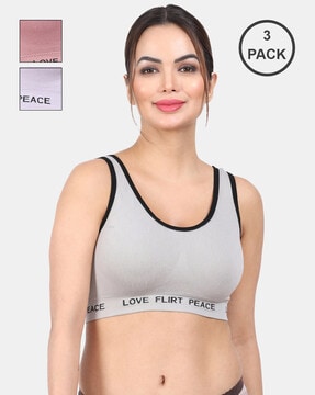 Pack of 3 Non-Wired Sports Bra