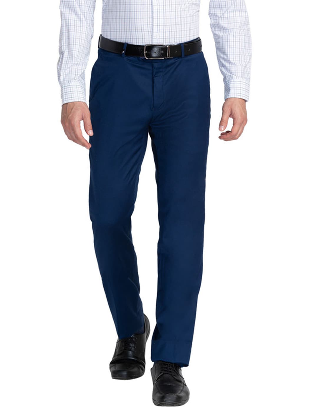 Buy Oxemberg Men Navy Diet Fit Solid Formal Trousers online  Looksgudin