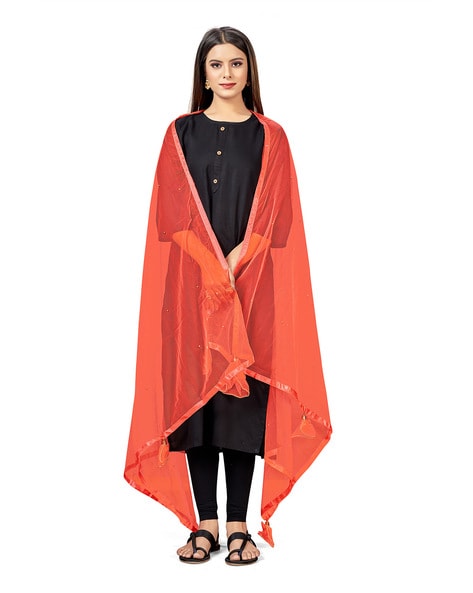 Net Dupatta with Tassels Price in India