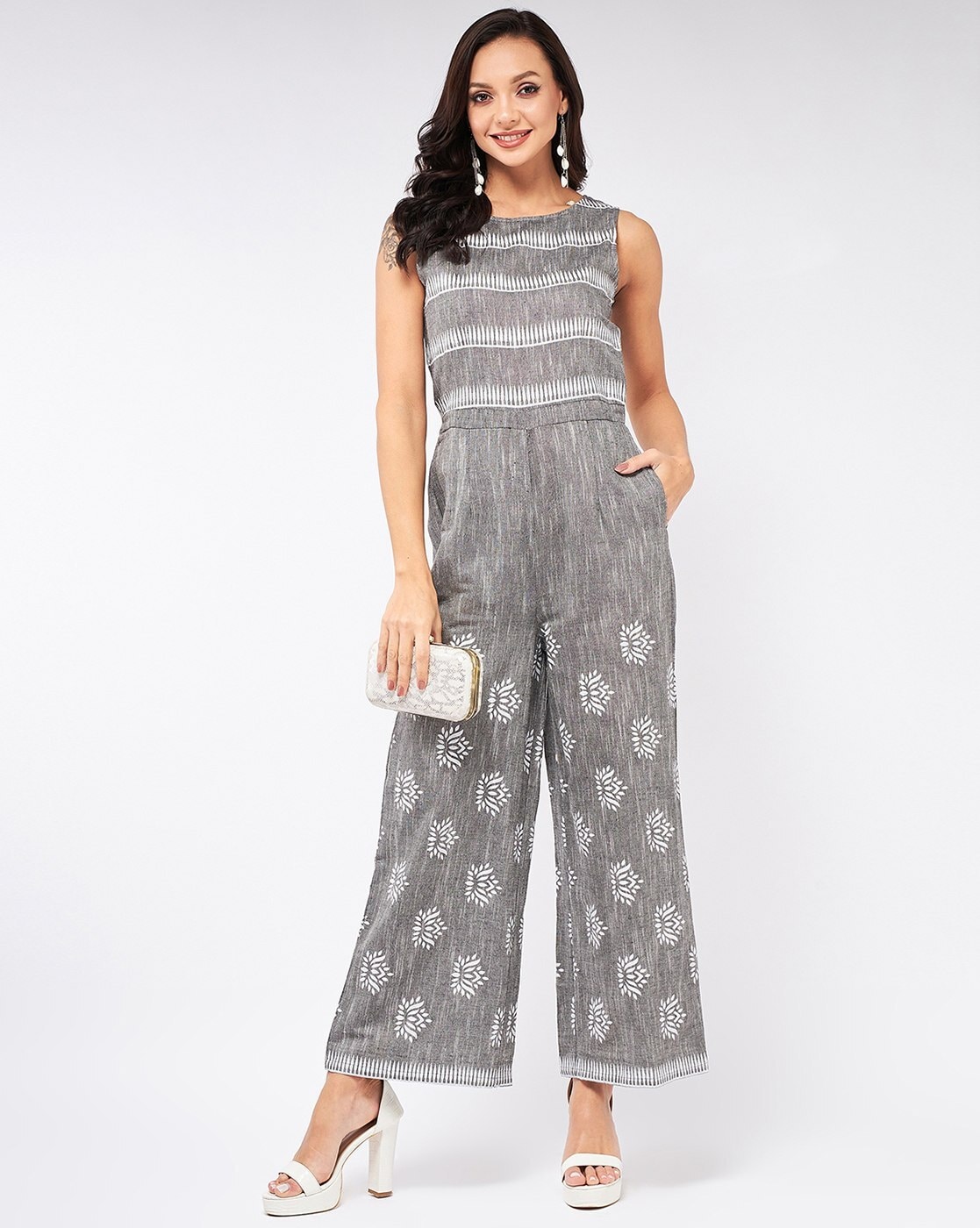 Buy Women's Solid Jumpsuit With Contrast Top online at Trendia