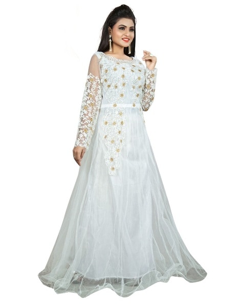 White - Gowns - Indo Western Dresses: Buy Latest Indo Western Clothing  Online | Utsav Fashion