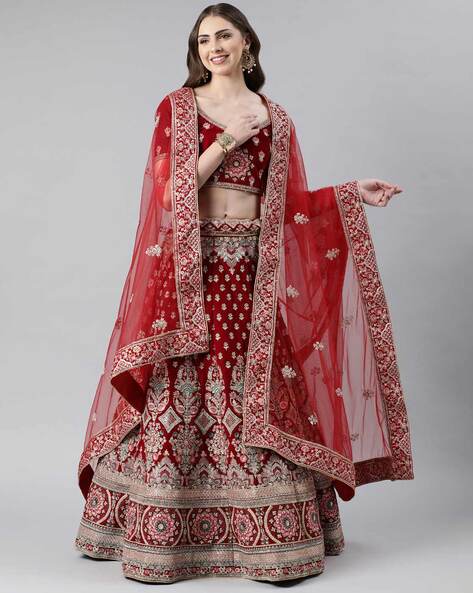 Embellished & Embroidered Net Dupatta Price in India