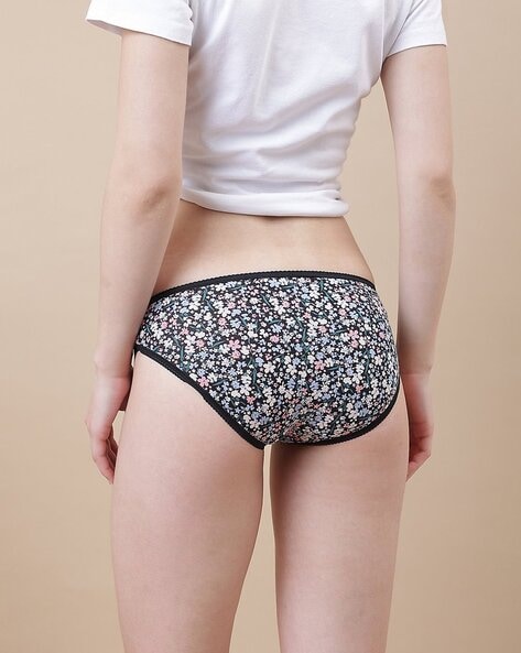 Pack of 2 Stretch Cotton Mid Rise Lace Hipster Panty