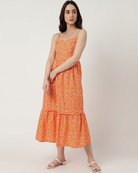 Marks and spencer orange dress best sale