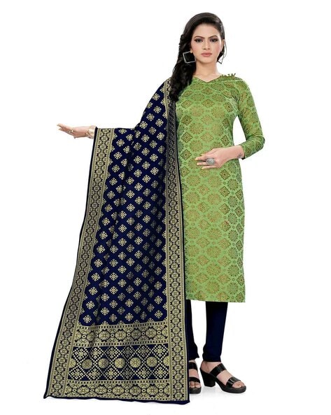 WOMEN'S BEAUTIFUL BANARASI COTTON SILK WITH ZARI WORK SUIT DRESS MATERIAL  WITH DUPATTA & SALWAR in Mangalore at best price by A W Cart - Justdial