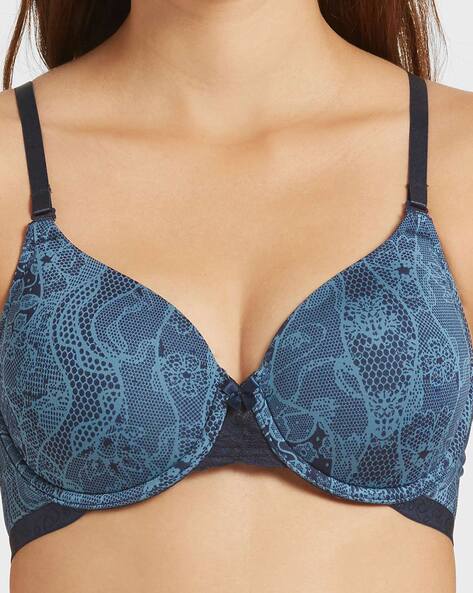 Buy Women's Under-Wired Padded Soft Touch Microfiber Nylon Elastane Stretch Full  Coverage Lace Styling Multiway T-Shirt Bra with Adjustable Straps - Light  Skin 1817