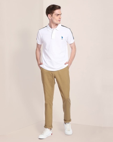 Piquet Polo Shirt cotton Yarn White  Cains Moore