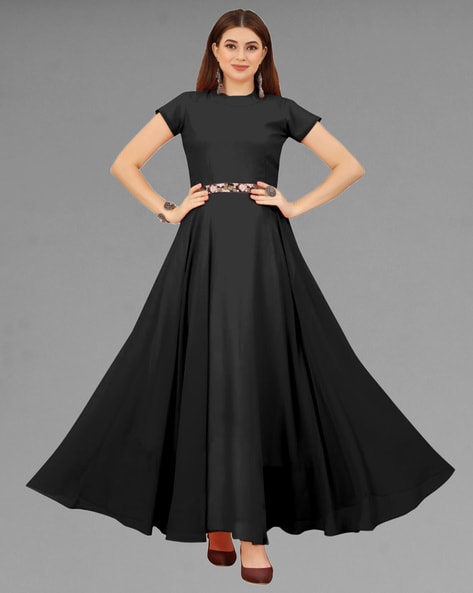 Black off-shoulder lace-panel satin gown - women - ALBERTA FERRETTI -  divincenzoboutique.com
