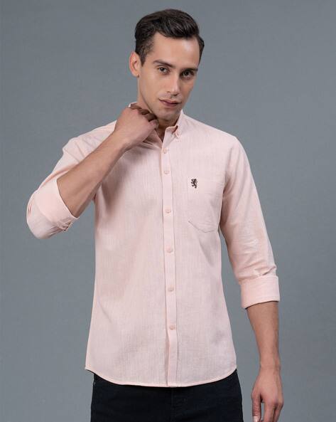RED TAPE Heathered Shirt with Button-Down Collar