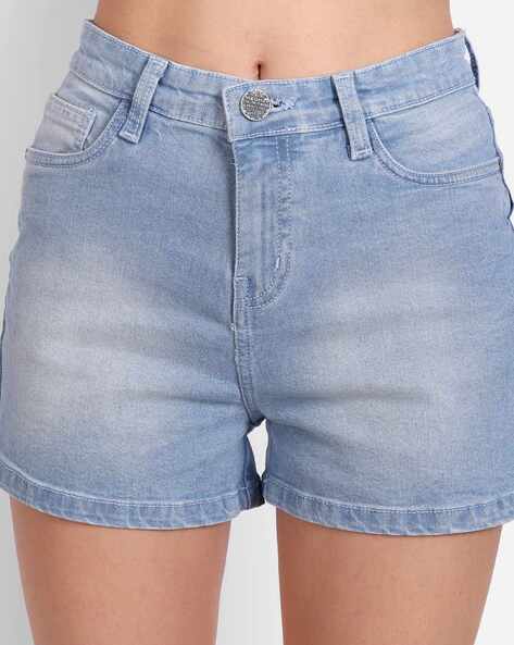 RYRJJ Womens Denim Shorts Casual Summer High Waisted Ripped Jean Shorts  Frayed Hem Distressed Stretch Juniors Hot Shorts(Light Blue,S) - Walmart.com