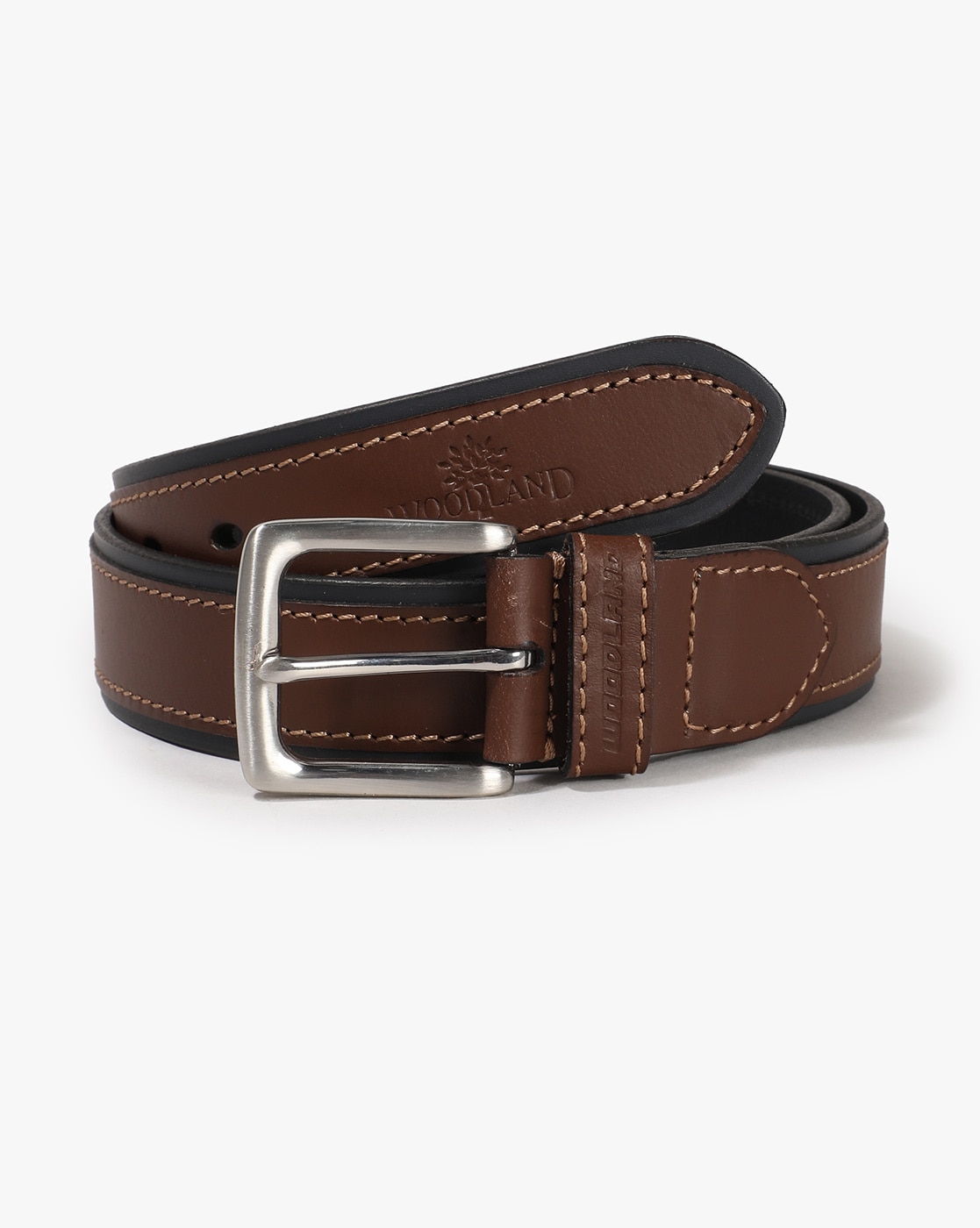 Woodland Brown Casual Leather Belt for Men