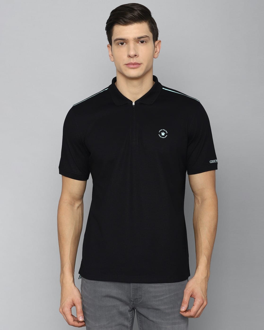 Buy LP Polo T-Shirt with Zipper Placket Online | Ajio.com