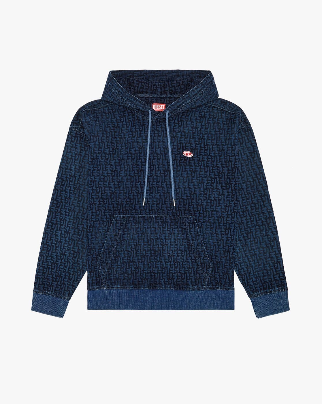 Buy DIESEL D-Um-Rib Track Denim Hoodie | Navy Blue Color Men