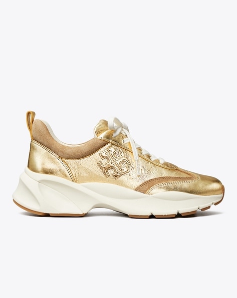 Versace Chain Reaction Gold-Sole Trainer Sneakers