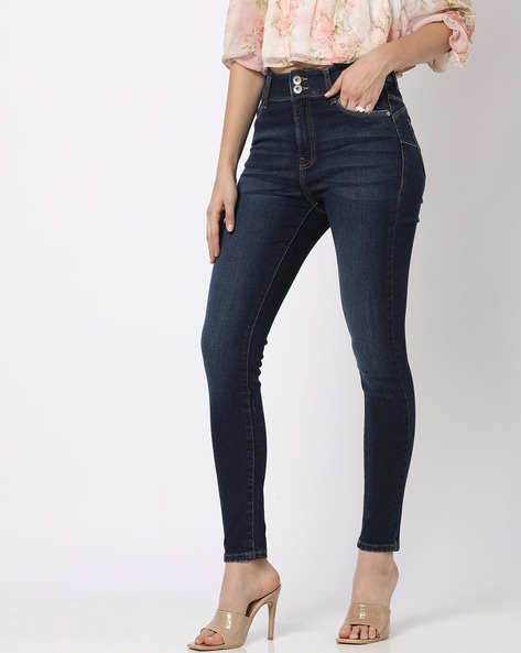 2017 SLANDY Woman: Super skinny dark blue stretch Jeans | Diesel