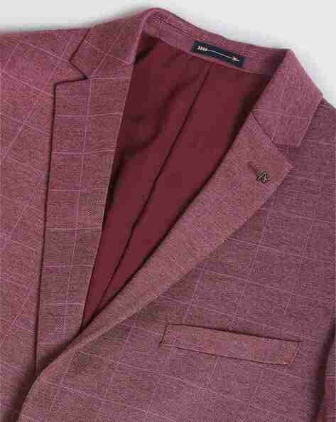 Checked Slim Fit Single-Breasted Blazer