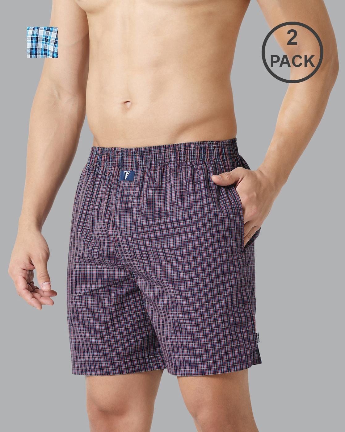 Van Heusen Checks Men Boxer Shorts (2Pcs Pack)- 10111 – HARSHU FASHION