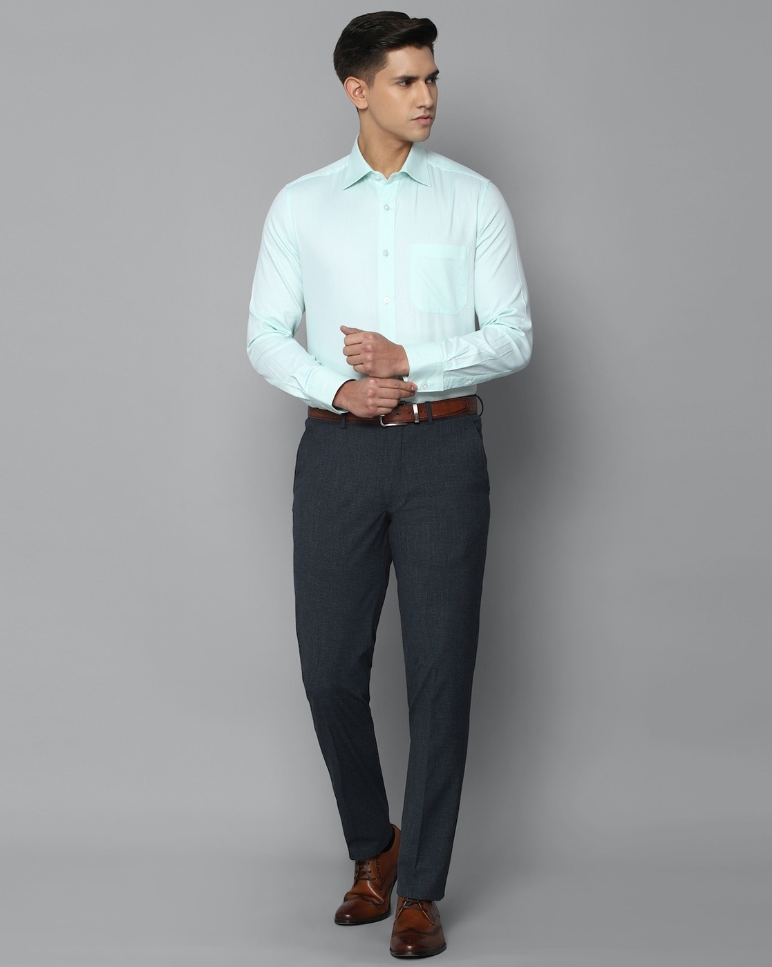 Buy Louis Philippe Navy Trousers Online - 799532