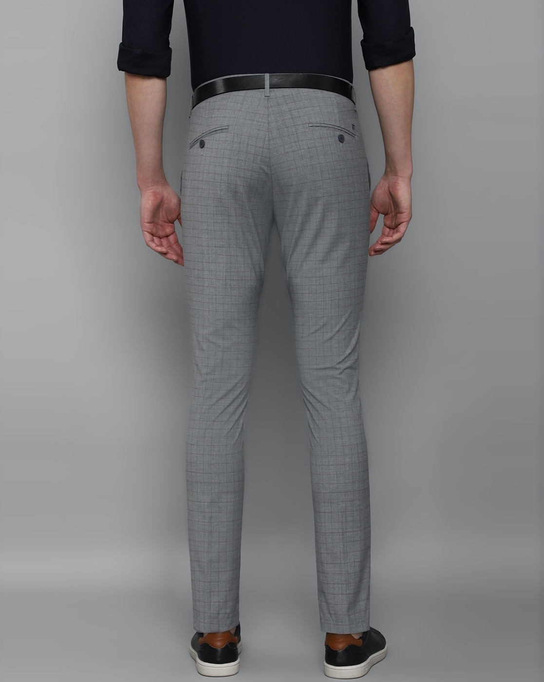 Buy LP ATH.WORK Checks Polyester Tapered Fit Men's Formal Trousers |  Shoppers Stop