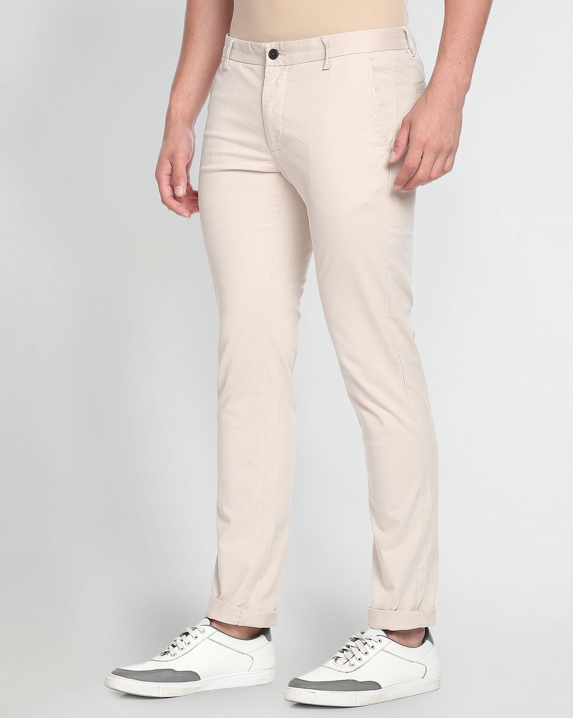 Buy online Grey Cotton Blend Flat Front Casual Trousers from Bottom Wear for  Men by Arrow Sport for ₹1749 at 35% off | 2024 Limeroad.com