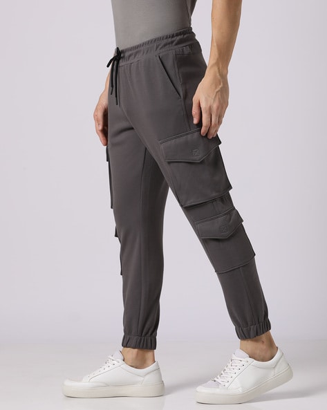 Men Solid Lycra Stylish Multi pocket Track Pant