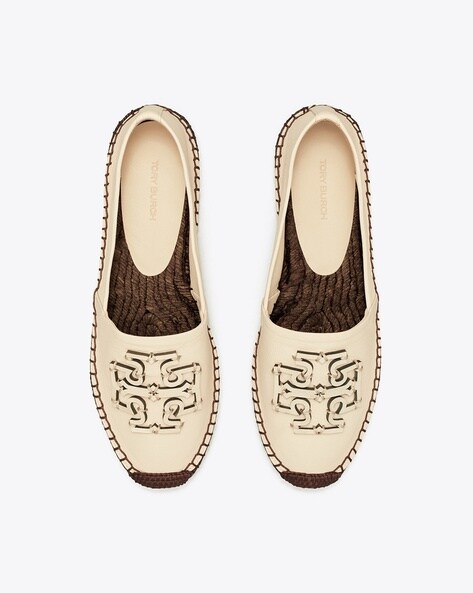 Buy Tory Burch Ines Leather Espadrilles Beige Color Women AJIO