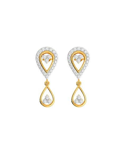 Buy 18Kt Yellow Gold Diamond Stud Earrings 155VH2254 Online from Vaibhav  Jewellers