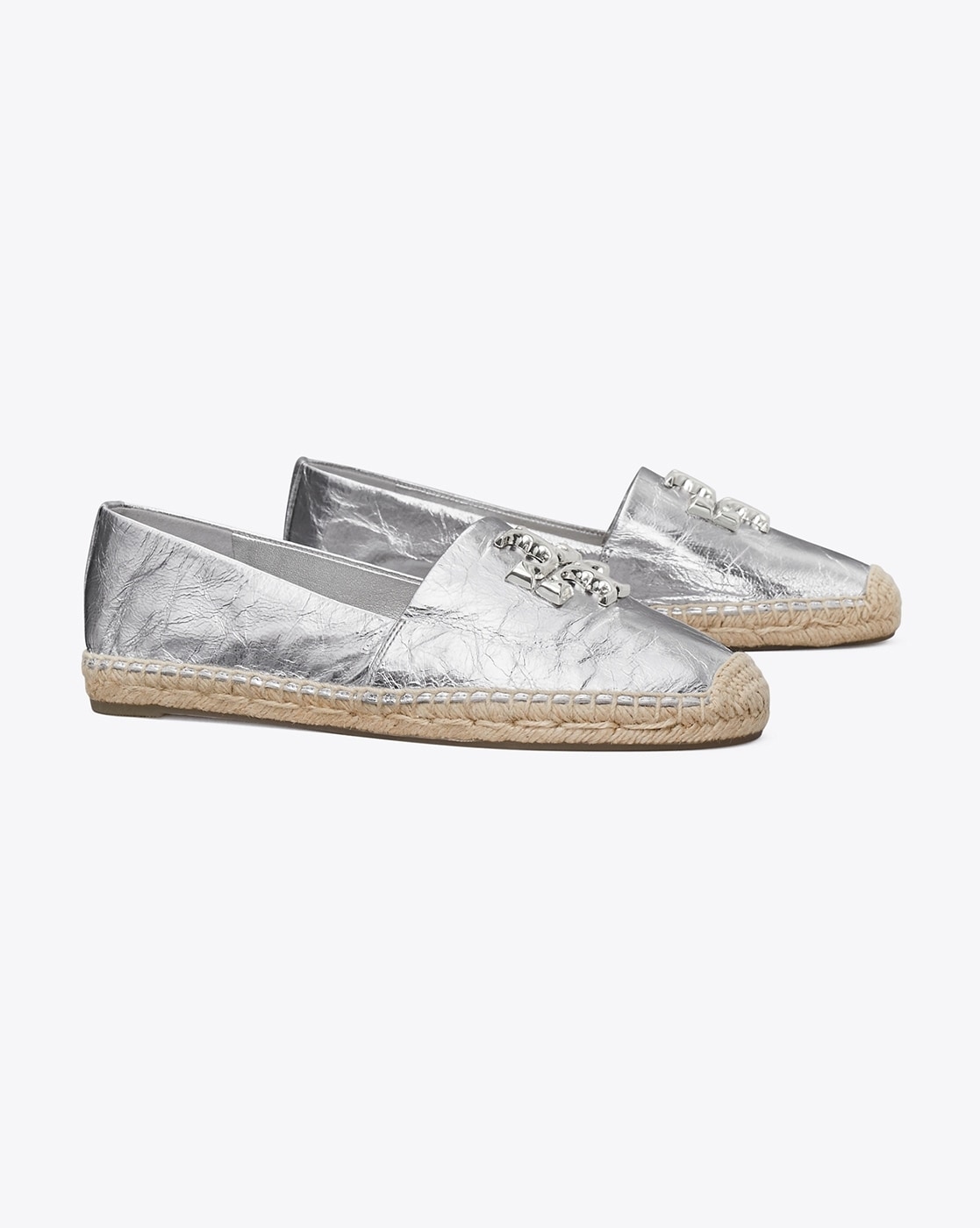 Buy Tory Burch Eleanor Espadrilles | Silver Color Women | AJIO LUXE