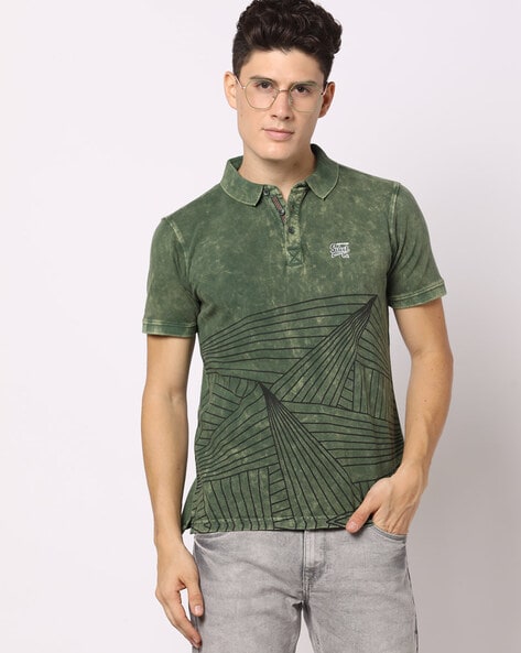 Printed Slim Fit Polo T-Shirt