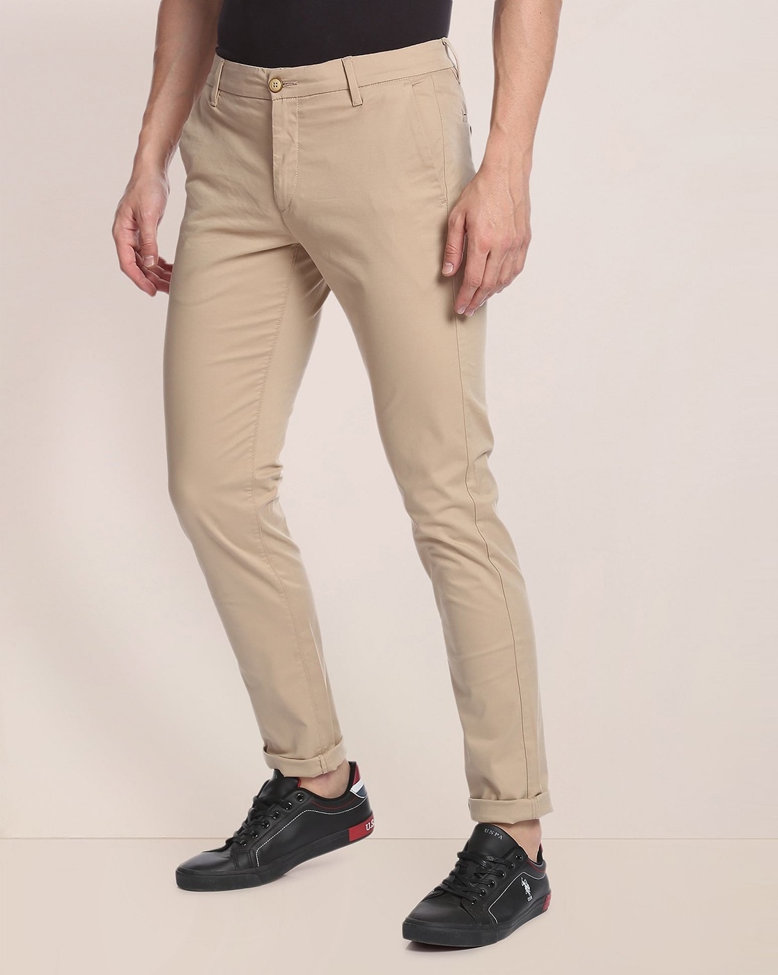 Buy USPA Men's Casual Trousers (8907538491206_USTR6719_30W x 33L_Navy) at  Amazon.in