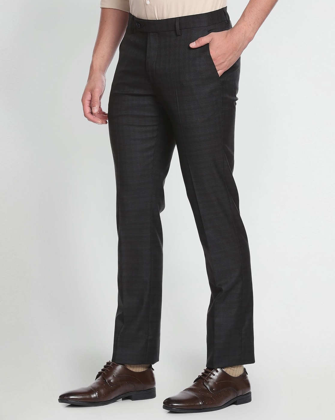 Buy Jet black Trousers & Pants for Men by NETPLAY Online | Ajio.com