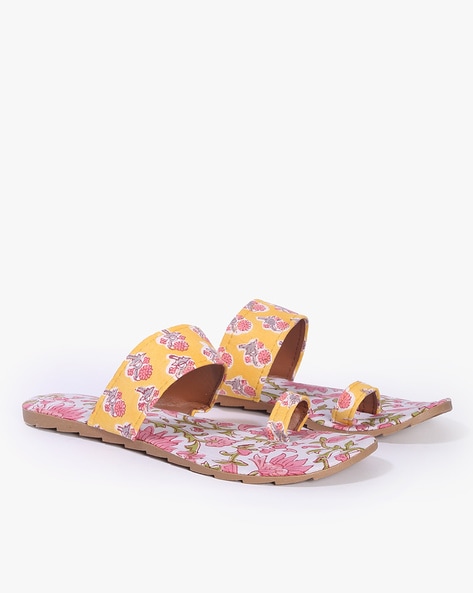 Floral Embroidered Kolhapuri Wedges | Gold, Faux Leather