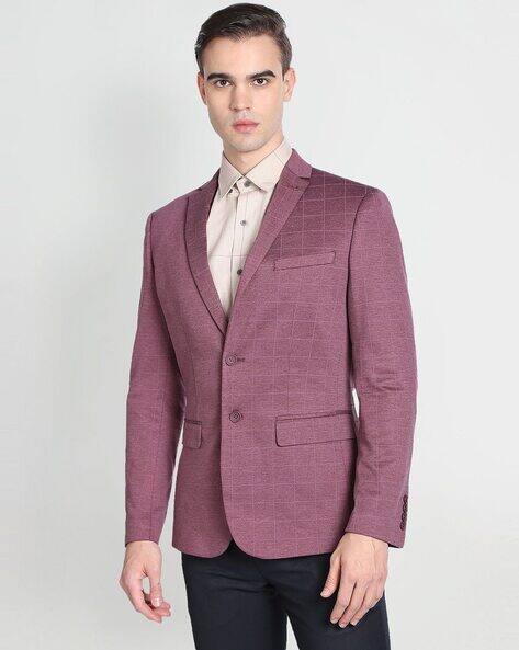 Checked Slim Fit Single-Breasted Blazer
