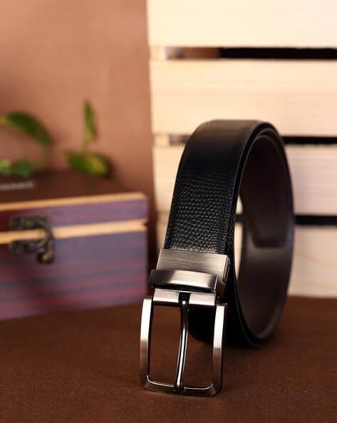Leather Reversible Belt with Buckle Closure