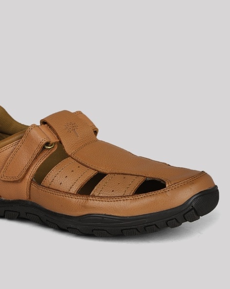 Debossed Logo Sandals with Velcro Fastening